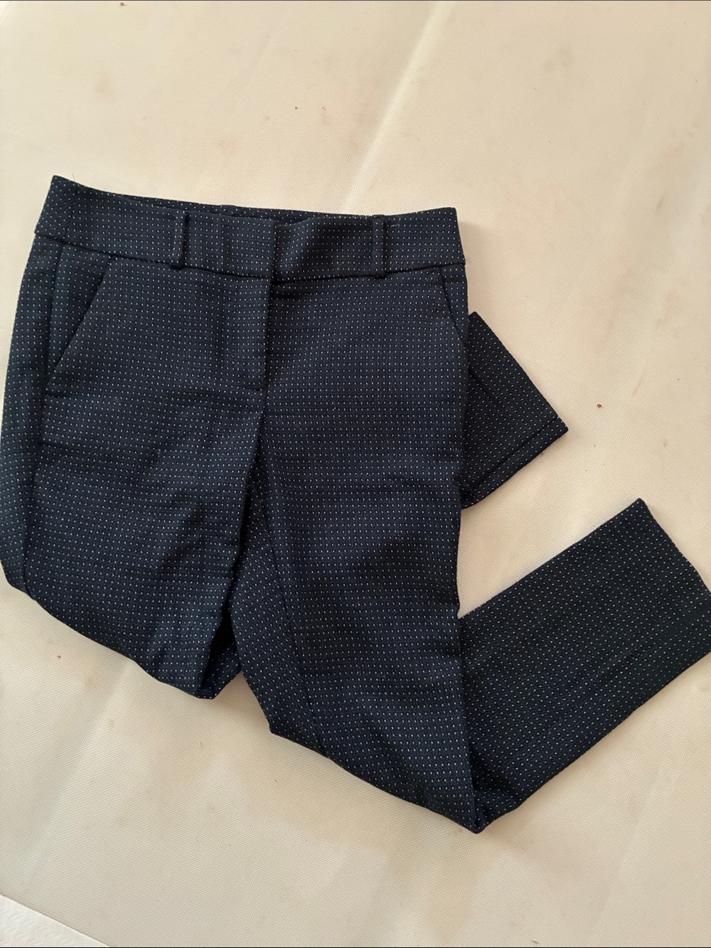 Ann Taylor Navy and White Speckled Pants